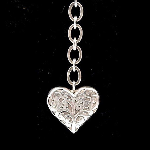 LOIS HILL Sterling Silver Cut Out Heart Pendant Multi-Strand Open Link Necklace - Picture 9 of 11